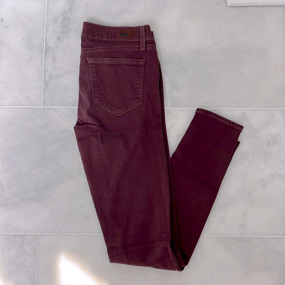 Paige maroon skinny jeans size 27